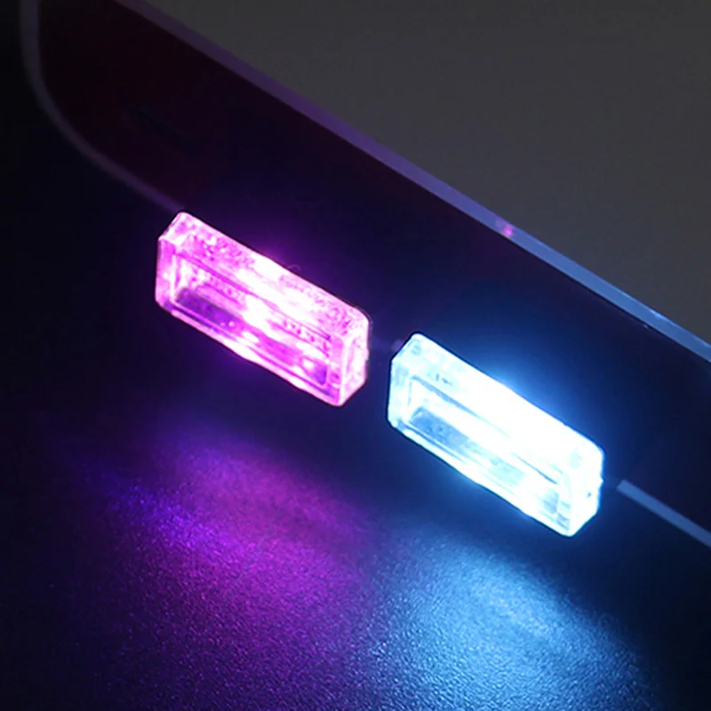 USB мини светодиодный ночсветильник для внутреннего освещения автомобиля нижняя