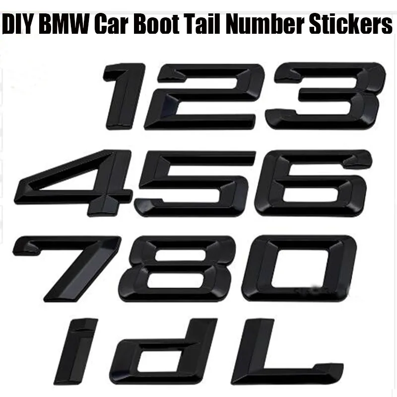 Топ автомобиль-Стайлинг 3D наклейка с эмблемой для автомобиля значок для BMW 3 серии GT 318i 320i 325i 328i 330i 335i логотип авто задний бампер буквы наклейка - Цвет: black