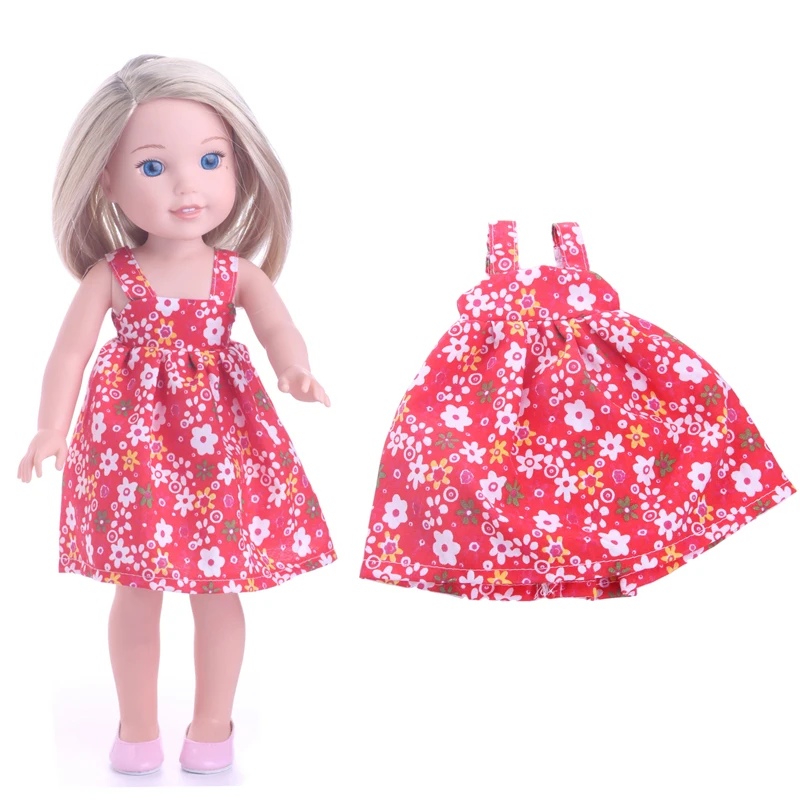 Красный цветок 14 дюймов куклы одежда Вечерние платья для Wellie Wishers m15|14 inch doll clothes|doll