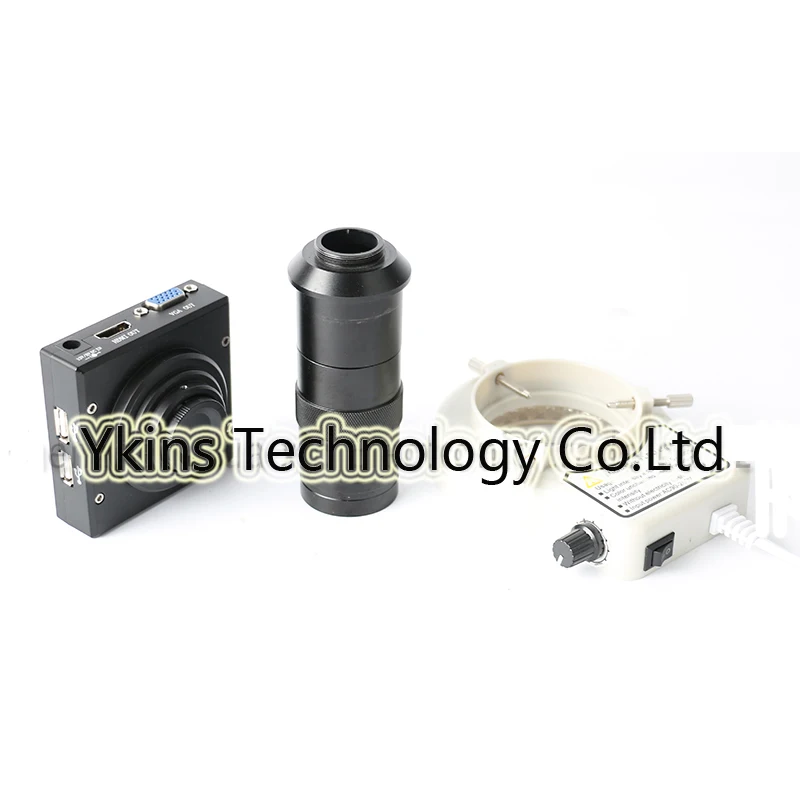 

HD 1080P CMOS HDMI VGA Industrial Microscope Camera Built-in Measurement Software + 100XC Lens + 56 LED Ring Light