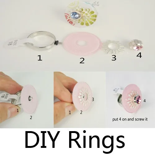 12 шт оснастки ювелирные кольца замена DIY делая смешанный цветочный кольца для женщин смешанный размер меняющий тип в витринах RN604