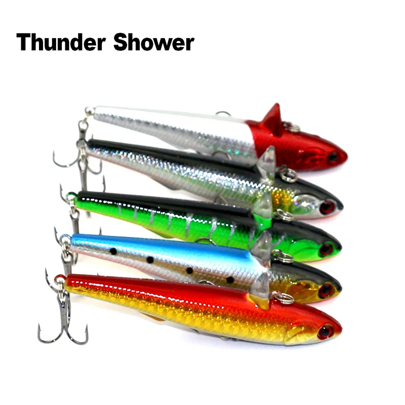 ThunderShower 5 шт. приманка для ловли рыбы карандаш жесткая раковина 3D глаза