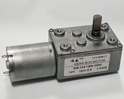 

JSX5300-370 DC 12V 3500 r/min 0.6RPM High Torque Speed Reducer Worm Gear Motor LF1