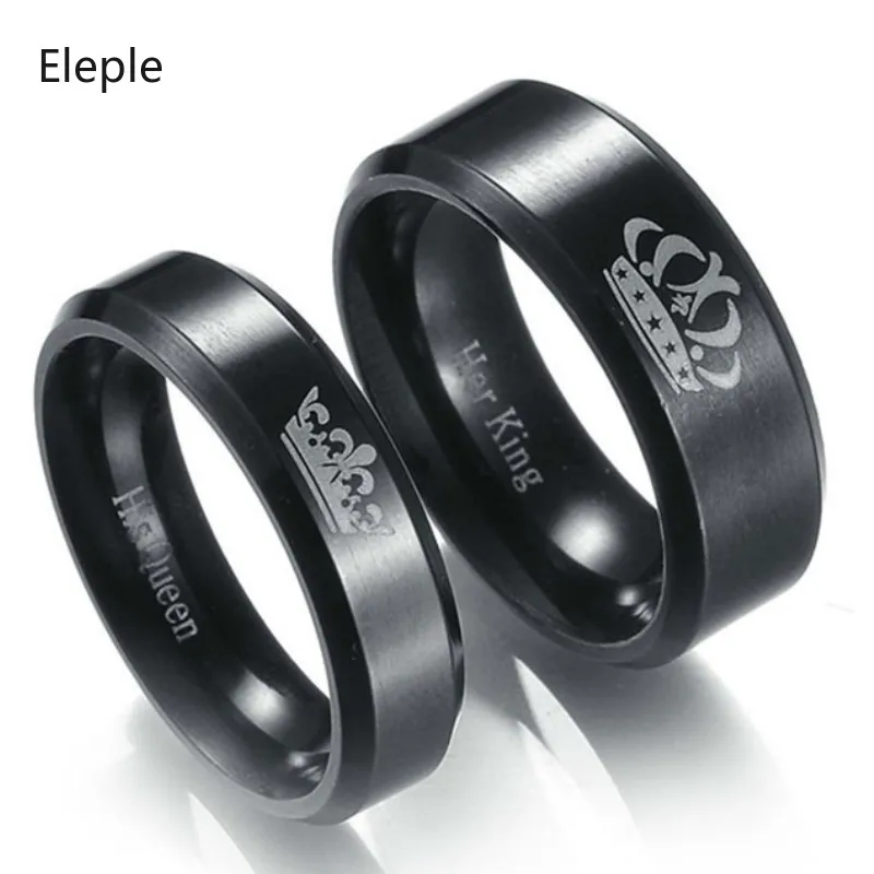 

Eleple Titanium Stainless Steel Rings for Lovers Crown Pattern Wedding Anniversary Party Gifts Ring Dropshipping Jewelry S-R030