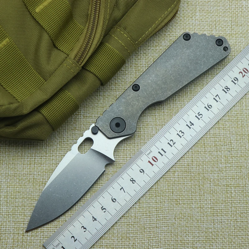 

SMG 3 version folding knife D2 blade titanium loose diamond / pit / CF handle outdoor hunting utility tool EDC tool