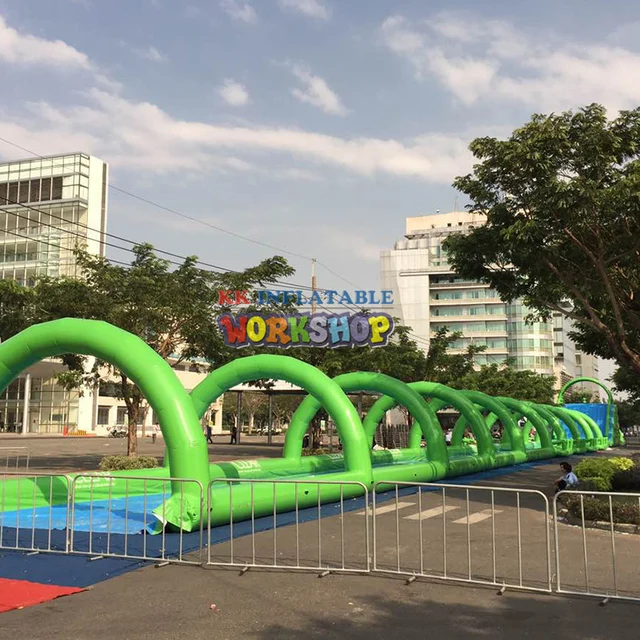 Extra long inflatable water slide Community Garden City Square Water Park 4