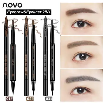 

NOVO 3 Colors New Eyebrow Pencil Makeup Set With 3pcs pencil+3pcs Eye Brows Template Waterproof Long Lasting Make Up Drop Ship