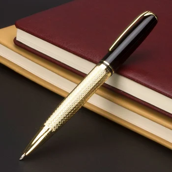 

new arrival 0.7 mm nib steel color and gold metal ballpoint pen High Quality Office School stationery gift Pens