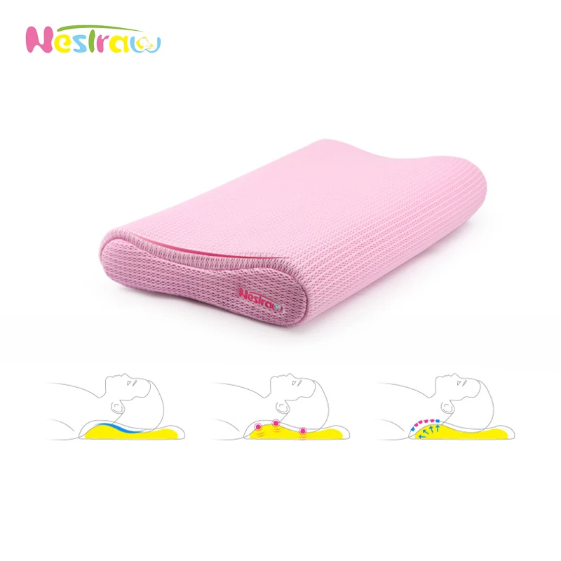 

Nestraw Baby Breathable Pillows Total Washable Infant Neck Support Memory Fiber Pillow Infant Scientific curve for 3-6 years