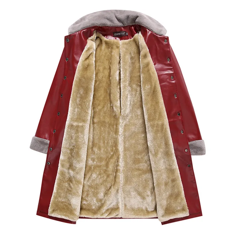 Кожаная куртка для женщин Осень Зима утолщаются стекаются PU кожаное пальто женское плюс размер ветрозащитная теплая ветровка пальто H746