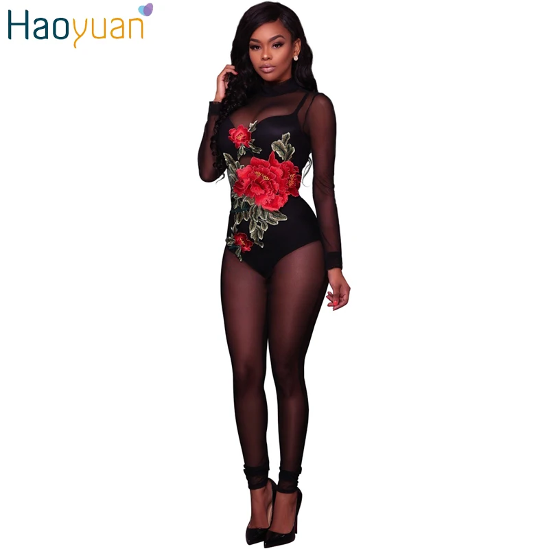 HAOYUAN Sexy     Bodycon Mesh Sheer   .   2017   