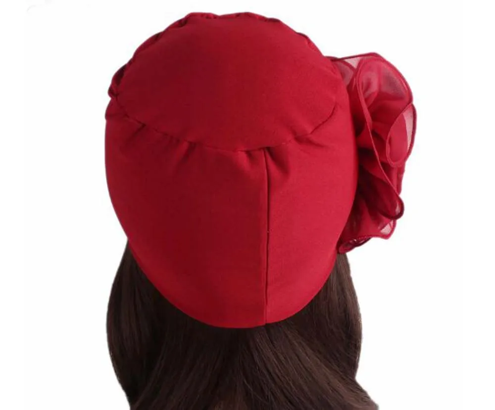 XEONGKVI NewSide большой цветок бамбуковое волокно стрейч ткань Skullies Beanies Мода весна осень женская шапка элегантная шапочка для химиотерапии