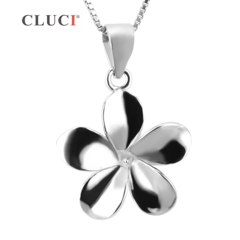 CLUCI 3 шт Оптовая Цветок Серебро 925 жемчуг крепление подвески для Для женщин Цепочки и ожерелья делая 925 пробы серебряные подвески кулон