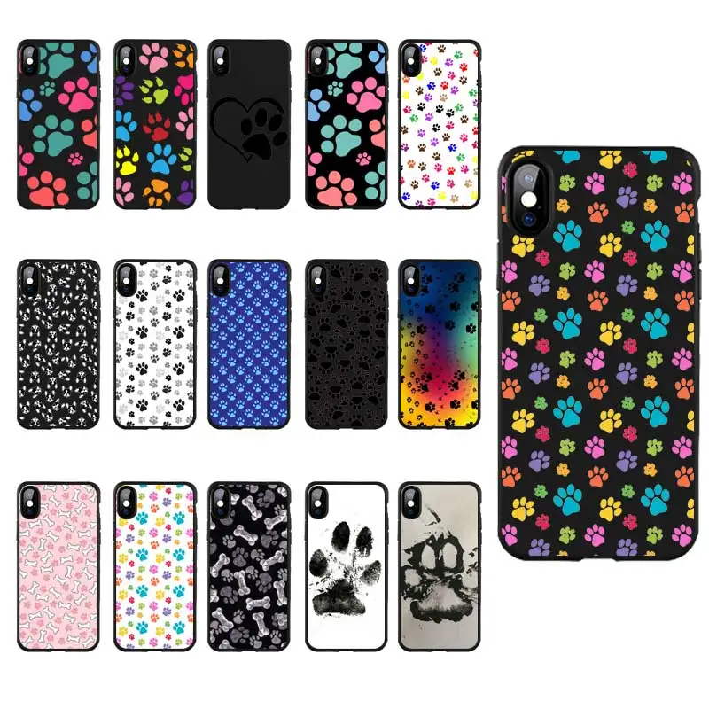 M079 вырезанная собачья лапа черный силиконовый чехол для Apple iPhone 11 Pro XR XS Max X 8 7 6 6S Plus