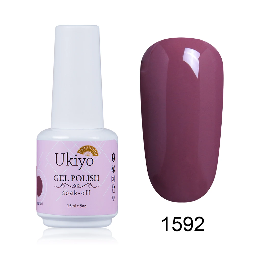 Ukiyo 15 мл гель лак Vernis полуперманентный УФ-гель для ногтей эмаль гель для ногтей геллак замачиваемый блеск лак для ногтей - Цвет: 1592