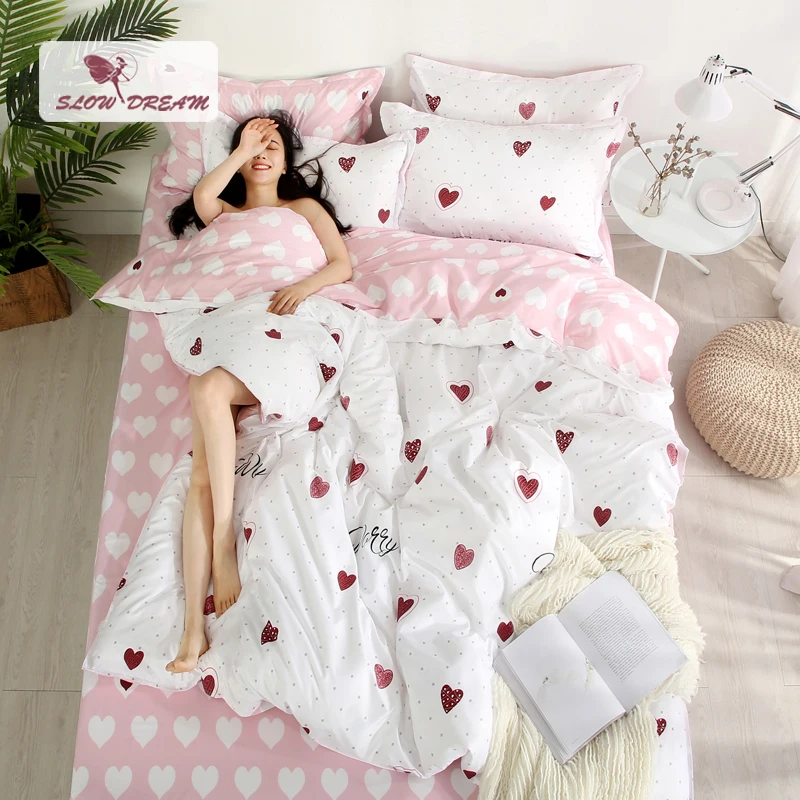 Постельные принадлежности сердце lowdream Love милый подарок для девочки пододеяльник
