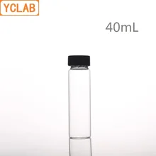 YCLAB 40 мл стеклянная бутылка для образцов флакон для сыворотки прозрачный винт с пластиковой крышкой и PE Pad лабораторное химическое оборудование