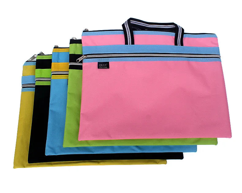 Zipper Oxford cloth document file bag large sizes waterproof double layer holder computer folders filling products