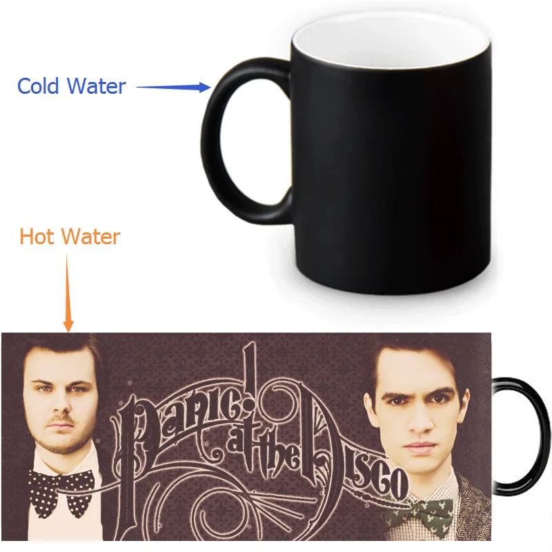 

panic at the disco 350ml/12oz Heat Reveal Mug Color Change Coffee Cup Sensitive Morphing Mugs Magic Mug Milk Tea Cups