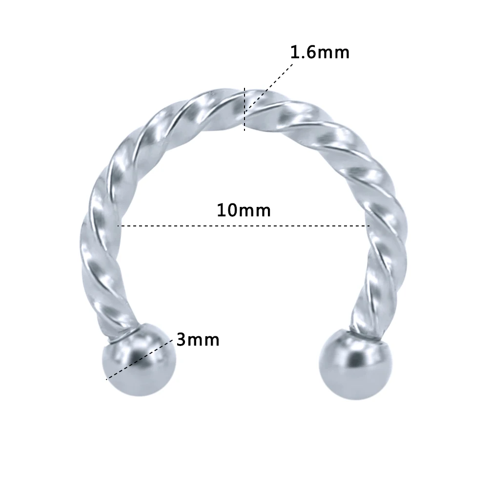 AOEDEJ316 нержавеющая сталь перегородка кольцо в нос спираль Ушной Хрящ Пирсинг для соска бровей Кольца губы Лабрет пирсинг ювелирные изделия для тела - Окраска металла: Style 15