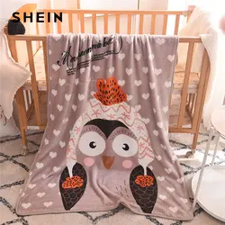 Шеин детский животных печати мягкий теплый одеяло для новорожденных Для для мальчиков девочек 2019 Four Seasons постельные принадлежности муслин