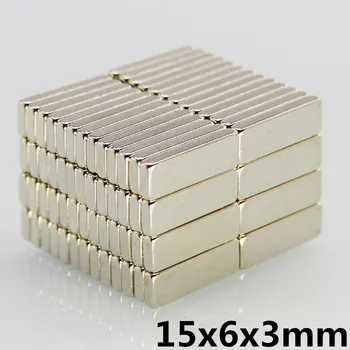 

10pcs15x6x3mm Strong N35 Neodymium Magnets Block Rare Earth DIY Powerful Permanet Magnet