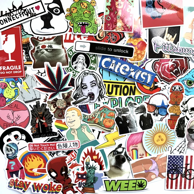 

63pcs mixed cartoon Game of Thrones King of the Hill Bulldog stickers motorcycle bike Laptop waterproof decal sticker bomb