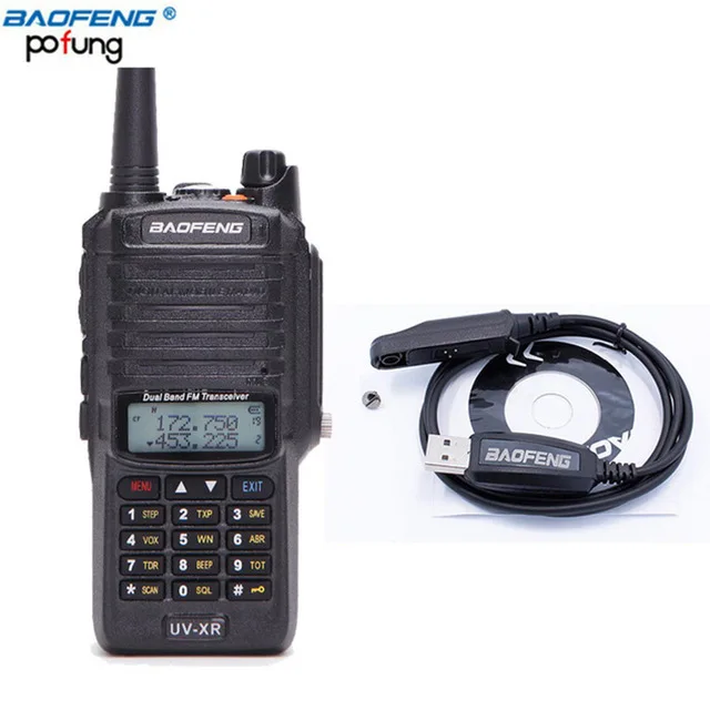 Baofeng UV-XR 10 Вт 4800 мАч батарея IP67 Водонепроницаемый Портативный Walkie Talkie 10 км большой радиус действия мощный портативный двухстороннее радио+ кабель - Цвет: add usb cable