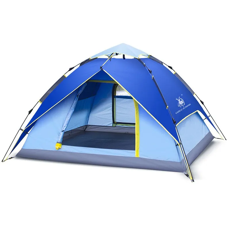 Outdoors 3-4 Persons Tents Camping Tents Multi-Functional Tents Camping Tent Waterproof Oxford Cloth Dual Layers
