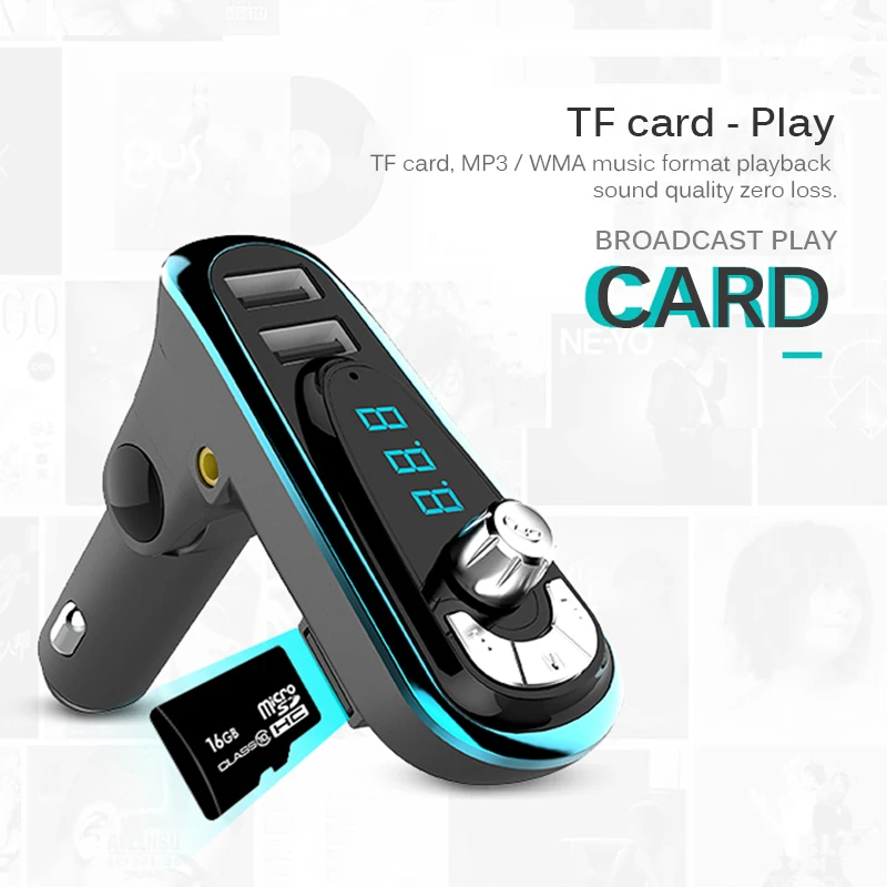 4 in 1new Anlud fm передатчик громкой Bluetooth гарнитура для авто 2 USB Автомобильное Зарядное