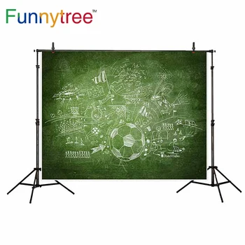 

Funnytree backdrop photography studio soccer party back to school painting green sport background photocall photo zone photohone