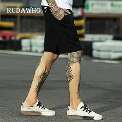 RUDAWHO новые летние шорты брендовая мужская одежда тонкие повседневные укороченные штаны для мужчин сплошной качество бермуды хаки, черный