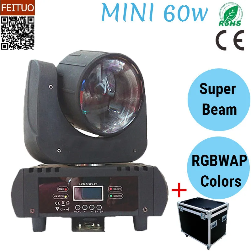 8 шт. + 2 Чехол для полета RGBWAP 6 цветов 60 Вт Луч движущаяся головка Мини led концертных