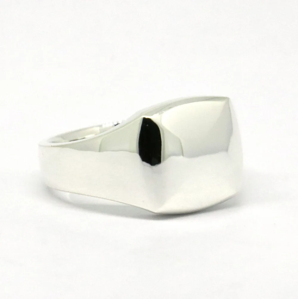 Wellmade квадратное кольцо из чистого серебра серебряное с печатью|silver square ring|silver signet