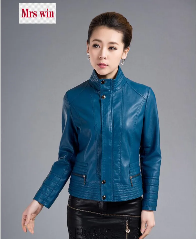 Plus Size L 5XL Women Leather Jacket New Short jackets Leather Coat Ladies Leather Clothing 2017 