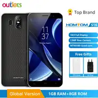 HOMTOM S16 Fingerprint Mobile Phone 5.5Inch 18:9 Screen 2GB RAM 16GB ROM 13MP+8MP Cams MTK6580 Quad-Core 3000mAh Smartphone