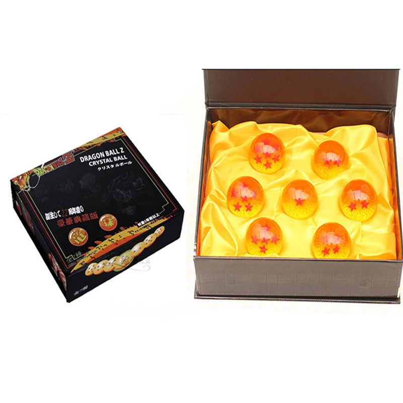 7pcs Dragon ball z crystal balls 3.5cm set with box 2016 New Dragonball