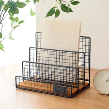Скандинавский модный офисный Органайзер, подставка для книг, металлическая сетка, держатель для журналов, настольная полка, Органайзер