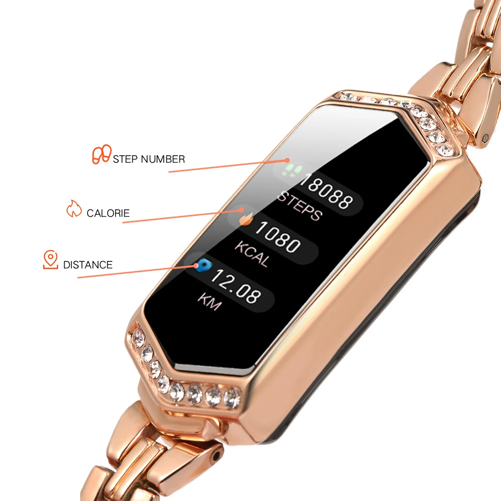 Женские Смарт-часы, смарт-браслеты, Bluetooth 4,0, фитнес-трекер, браслет, измерение артериального давления, шагомер