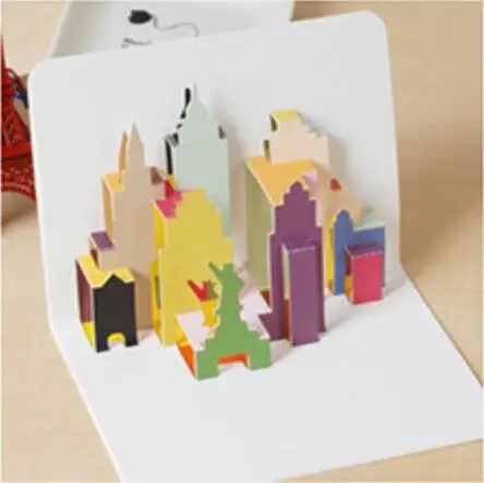3D всплывающие с днем рождения поздравительные карты с конвертом для детей день рождения фестиваль Рождественский подарок вечерние открытки Свадебный декор ремесла - Цвет: Castle as photo