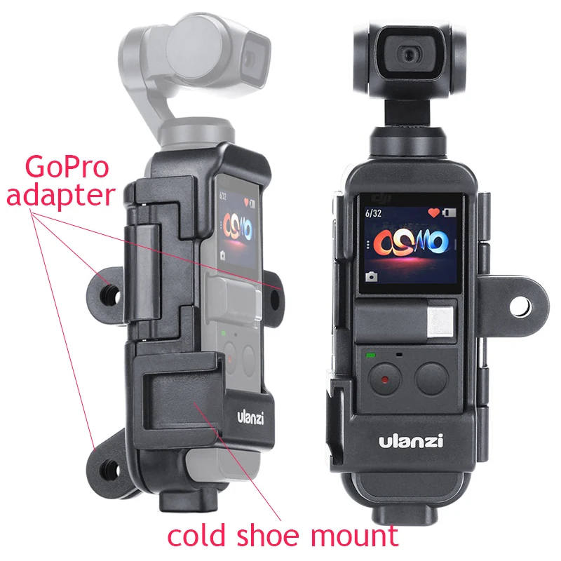 Ulanzi op 7 DJI Osmo Карманный Vlog клетка Gopro Телескопический штатив с холодным креплением