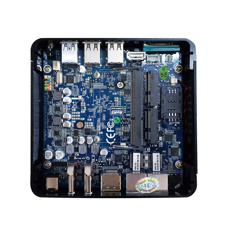 Мини-ПК с Intel celeron N3160 четырехъядерный 1,6 ГГц dual lan 2* HDMI 1* DP 6* USB X86 одноплатный компьютер для офиса