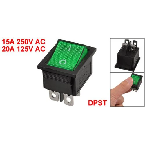 

KCD4 DPST ON-OFF 4 Pin Electrical equipment With Light Power Switch Terminals Rocker Boat Switch 15A/20A AC 250V/125V