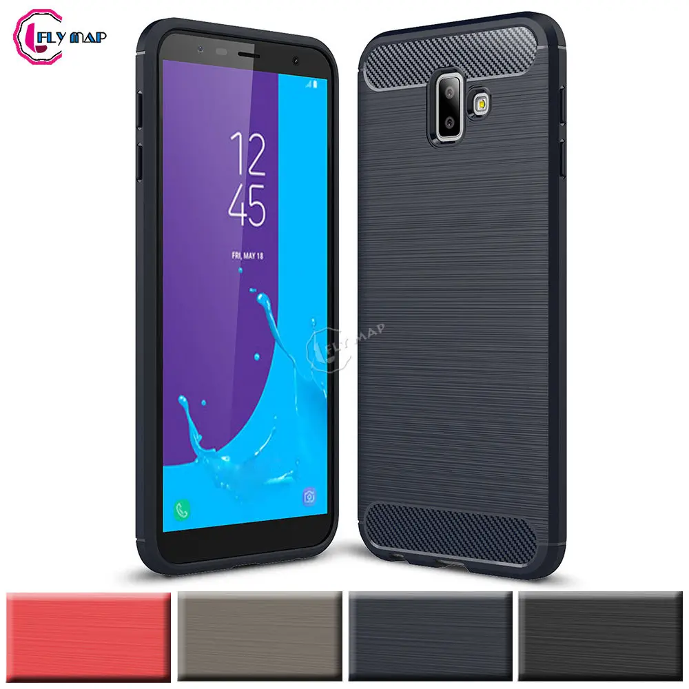 Силиконовый мягкий чехол для Samsung Galaxy J6 + Plus 2018 J610 J610F J610FN/DS Carbon Fibe телефона J6Plus Prime