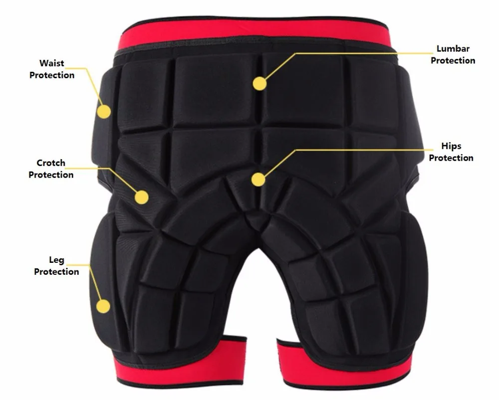 3D защита бедра EVA мягкие короткие штаны утолщение ягодицы и протектор для копчика для лыжные лыжи коньки сноуборд Велоспорт