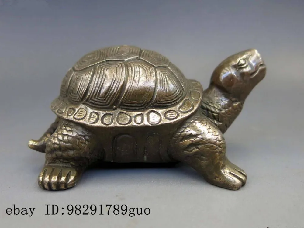 Chinese Copper Brass Carved Animal Tortoise Sea Turtle Statue