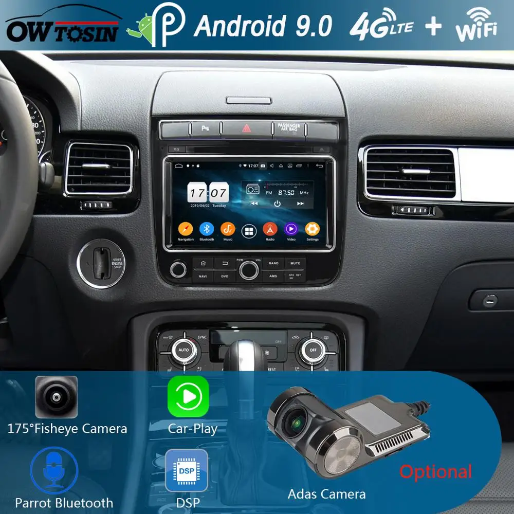 1920*1080 " ips 8 Core 4G+ 64G Android 9,0 Автомобильный мультимедийный плеер для VW Volkswagen Touareg gps Радио DSP Parrot BT