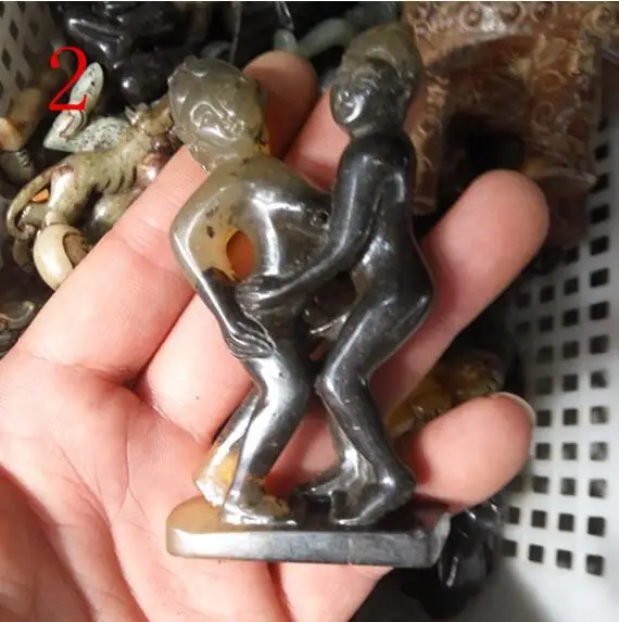 Chinese old handwork Green Jade Dragon Pendant / cargo free chiseled