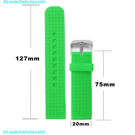 20mm Nice Aqua Color Silicone Jelly Rubber Ladies Watch Band Straps WB1053U20JB