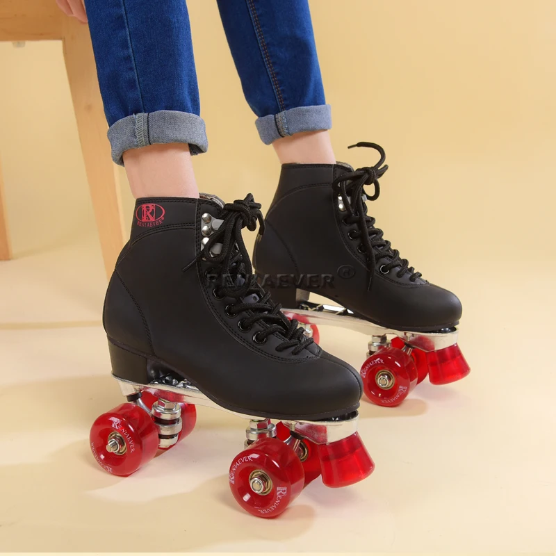

Reniaever gifts, indoor/outdoor street riding, double roller skates, aluminum plate, wine wheels free shipping